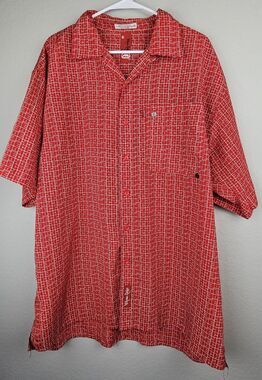 Marc Ecko Y2K Men's XL Red Logo Button Down Shirt Short Sleeve